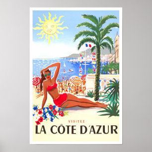 Póster Viaje de la Costa Azul