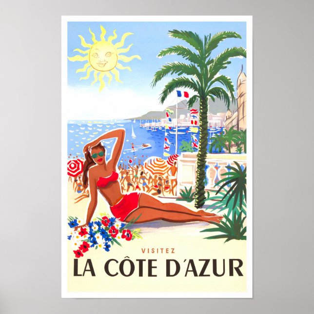 Póster Viaje de la Costa Azul (Frente)