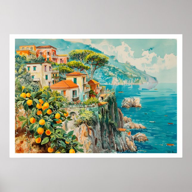 Póster Viaje de la costa de Amalfi (Frente)