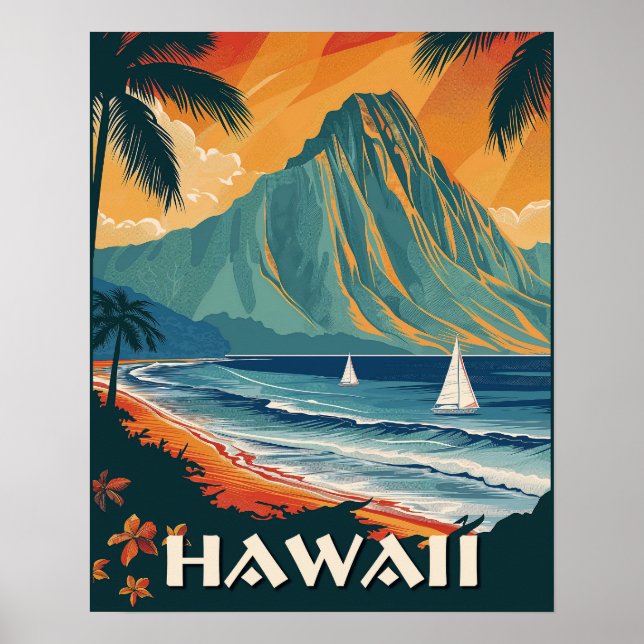 Póster Viaje de la época de Hawaii (Frente)