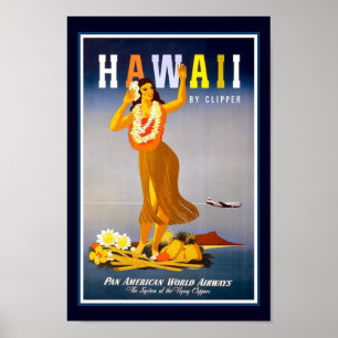 Póster Viaje de la época de Hawaii