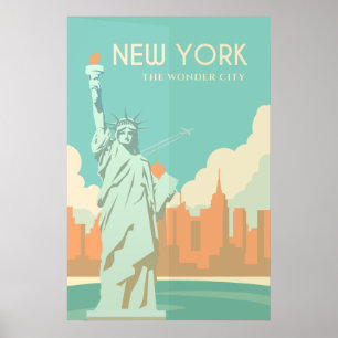 Póster Viaje de la estatua de la libertad de Nueva York
