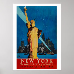 Póster Viaje de la estatua de la libertad de Nueva York