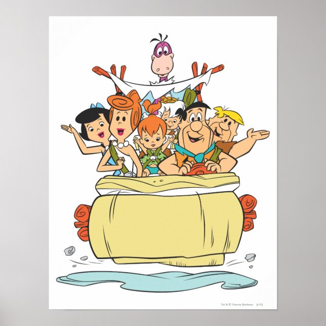 Póster Viaje de la familia Flintstones (Frente)