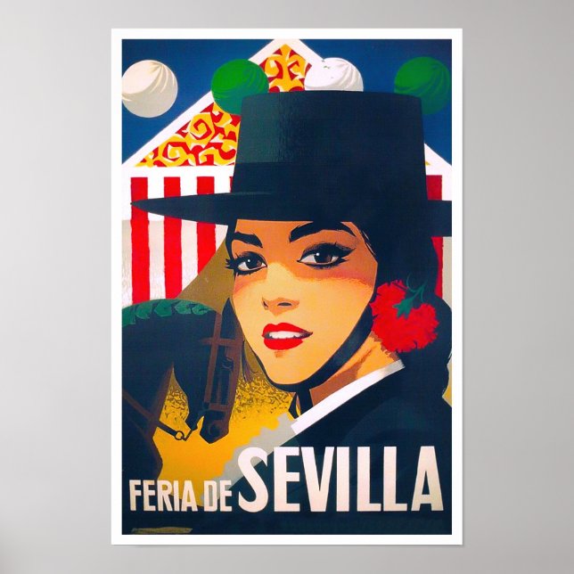 Póster Viaje de la Feria de Sevilla España 1969 (Frente)