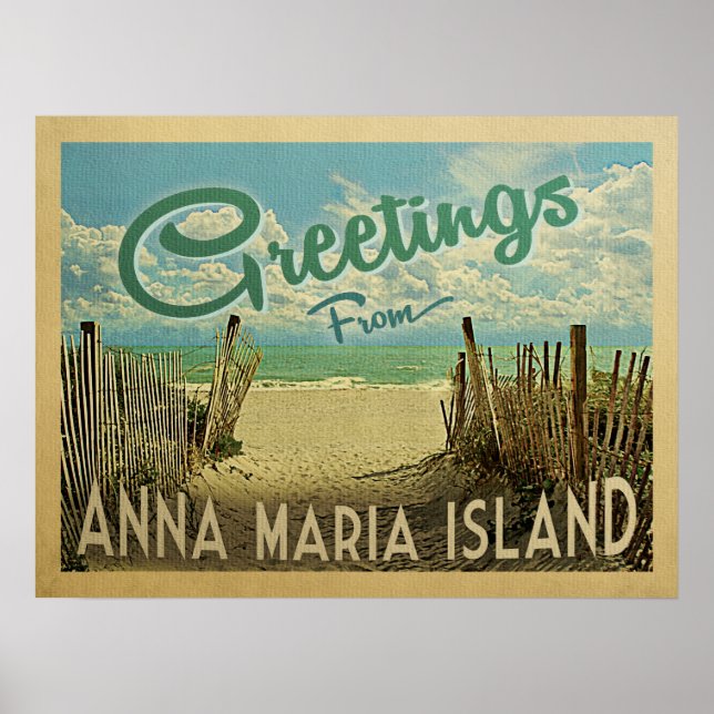 Póster Viaje de la playa de Anna Maria Island (Frente)