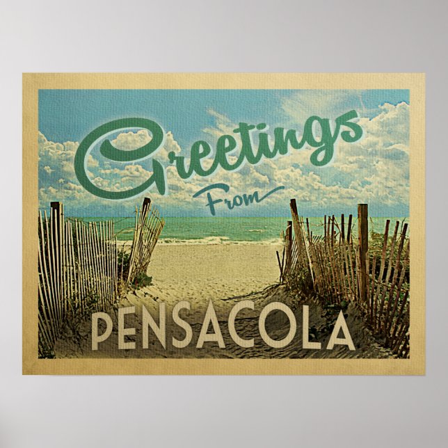 Póster Viaje de la Playa de Pensacola (Frente)