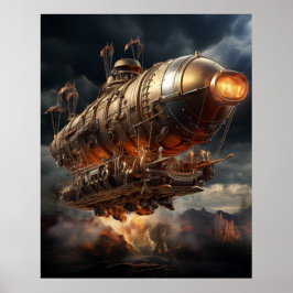 Póster Viaje de la tormenta: Epic Steampunk Zeppelin