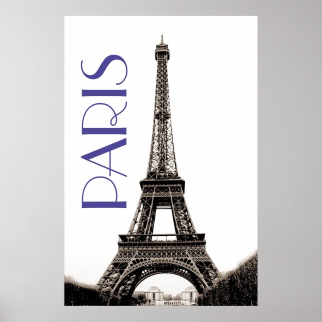 Póster Viaje de la Torre Eiffel Viejo París (Frente)