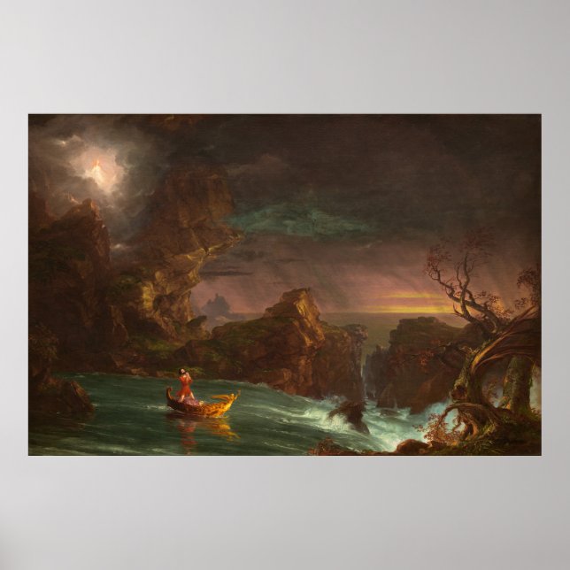 Póster Viaje de la vida: hombría (1842) — Thomas Cole (Frente)