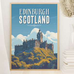 Póster Viaje de la Vieja Edimburgo en Escocia