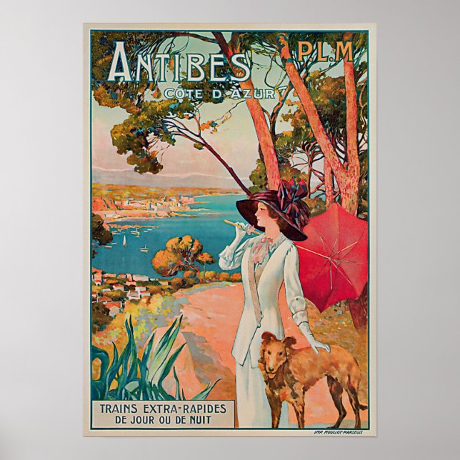 Póster Viaje de la vieja escuela de antibes (Frente)
