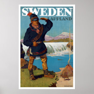 Póster Viaje de Lappland Suecia
