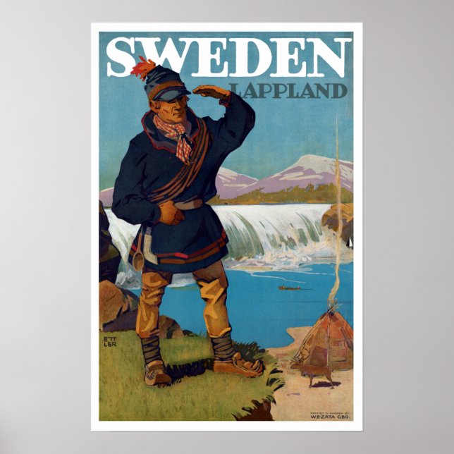 Póster Viaje de Lappland Suecia (Frente)