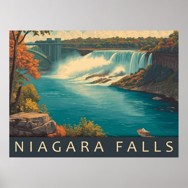 Póster Viaje de las cataratas del Niágara