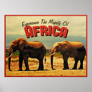 Póster Viaje de los elefantes africanos