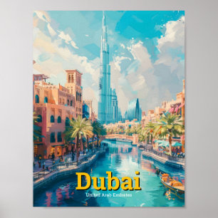 Póster Viaje de los Emiratos Árabes Unidos de Dubai