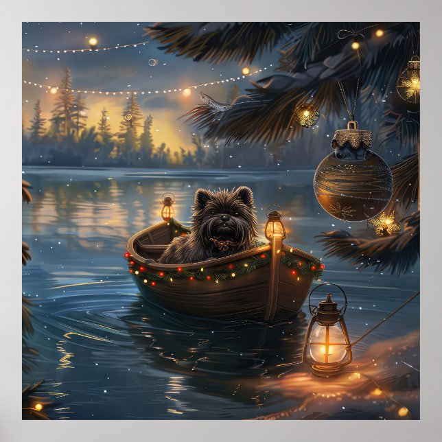 Póster Viaje de los Navidades festivos Affenpinscher (Frente)