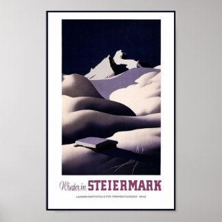 Póster Viaje de marca de acero para publicidad vintage
