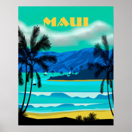 Póster Viaje de Maui Hawaii