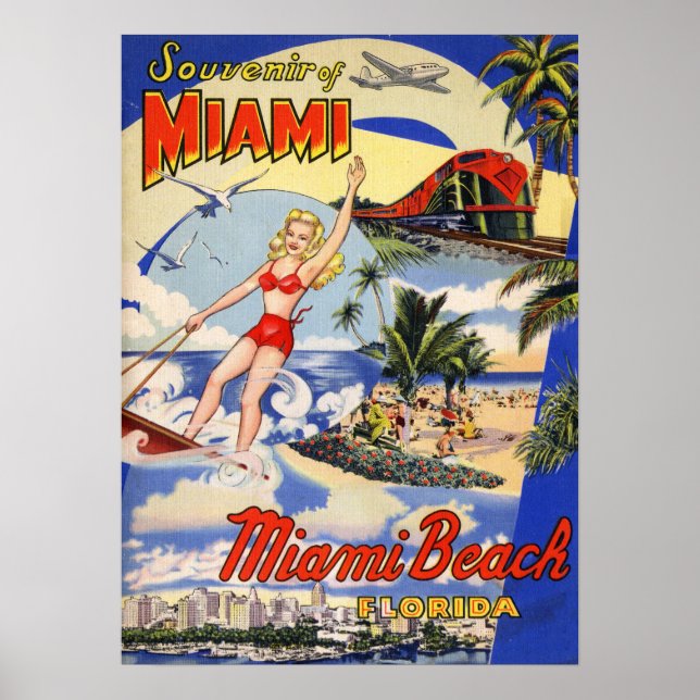 Póster Viaje de Miami Beach Florida (Frente)