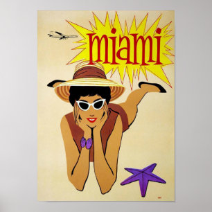 Póster Viaje de Miami Florida