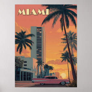 Póster Viaje de Miami Florida