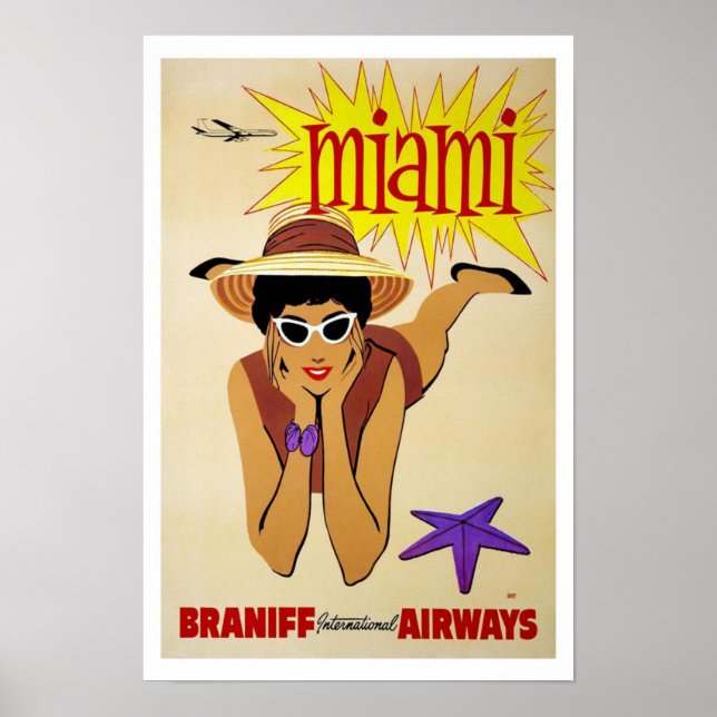 Póster Viaje de Miami Florida (Frente)