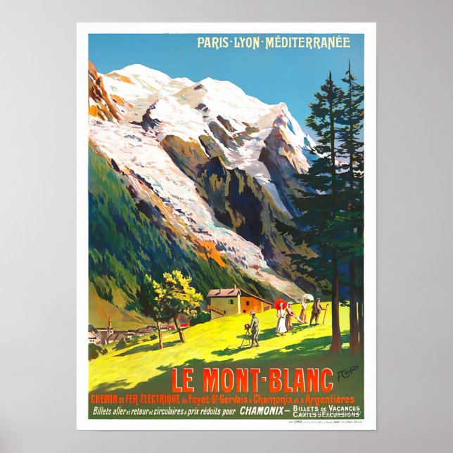 Póster Viaje de Mont Blanc France (Frente)