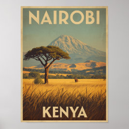 Póster Viaje de Nairobi de época