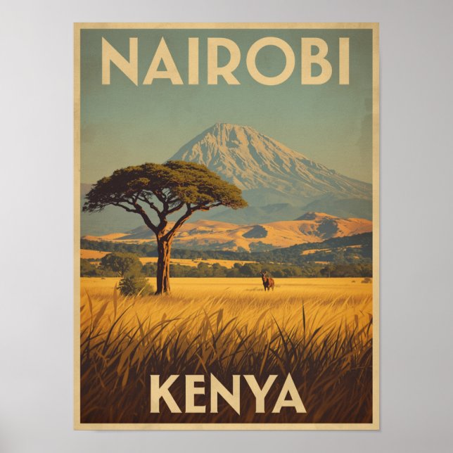 Póster Viaje de Nairobi de época (Frente)