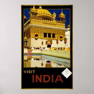 Póster Viaje de oro del templo de la India de la visita