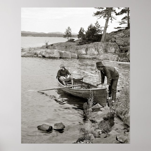 Póster Viaje de pesca en la bahía de los Peces Blancos, 1 (Frente)