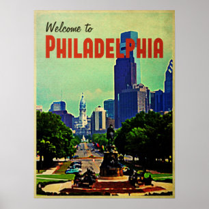 Póster Viaje de Philadelphia del vintage