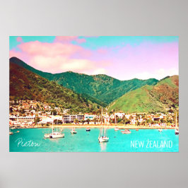 Póster Viaje de Picton Harbor a Nueva Zelanda