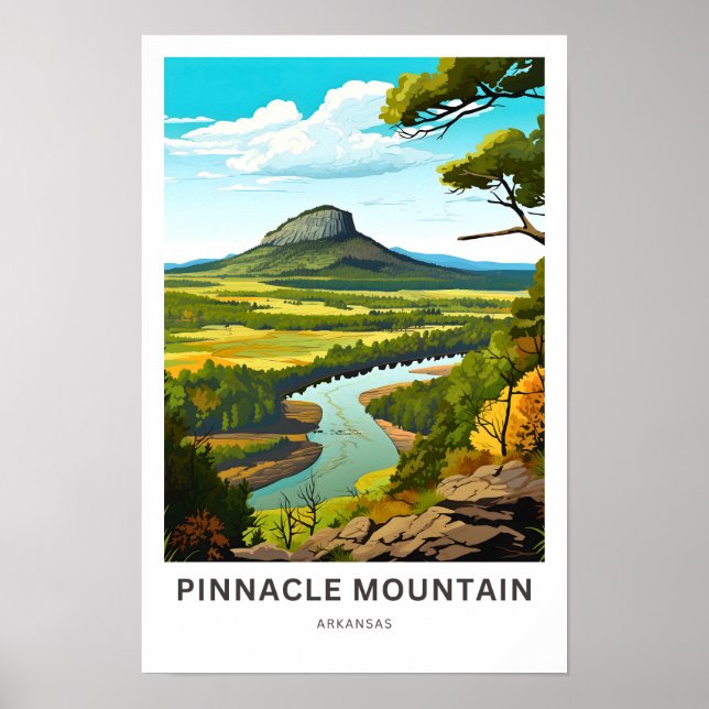 Póster Viaje de Pinnacle Mountain Arkansas (Frente)