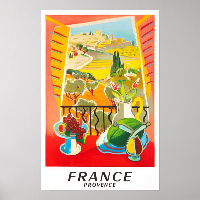 Póster Viaje de Provenza Francia vintage (Frente)