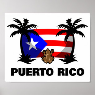 Póster Viaje de rana coqui de Puerto Rico