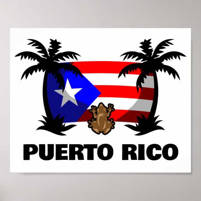 Póster Viaje de rana coqui de Puerto Rico (Frente)