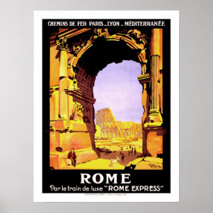 Póster Viaje de Roma Vintage