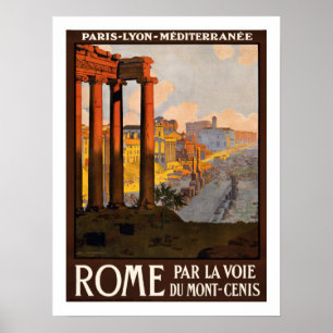Póster Viaje de Roma Vintage
