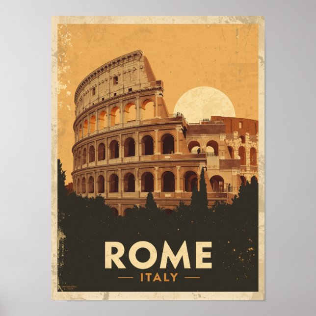 Póster Viaje de Roma Vintage