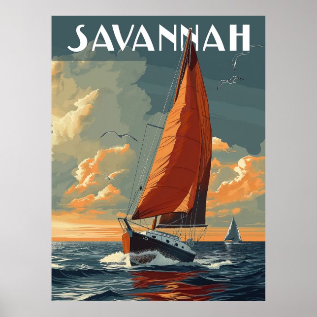 Póster Viaje de Sabana Vintage (Frente)