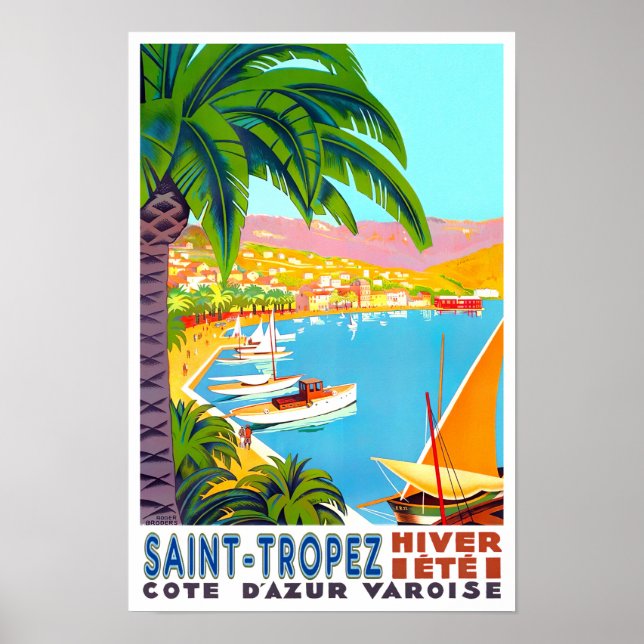Póster Viaje de Saint Tropez Francia (Frente)