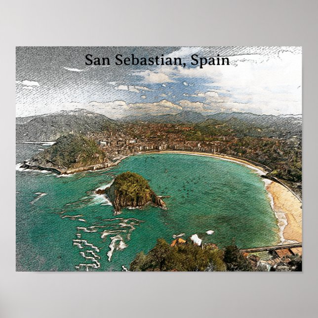 Póster Viaje de San Sebastián España (Frente)