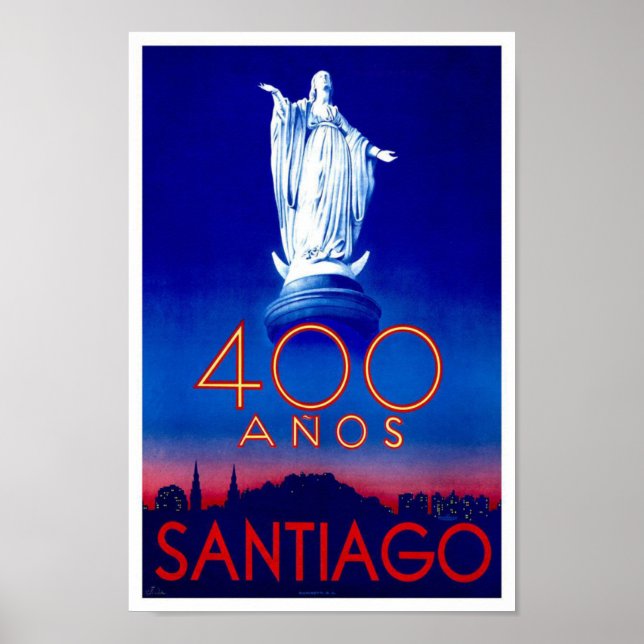 Póster Viaje de Santiago de Chile (Frente)