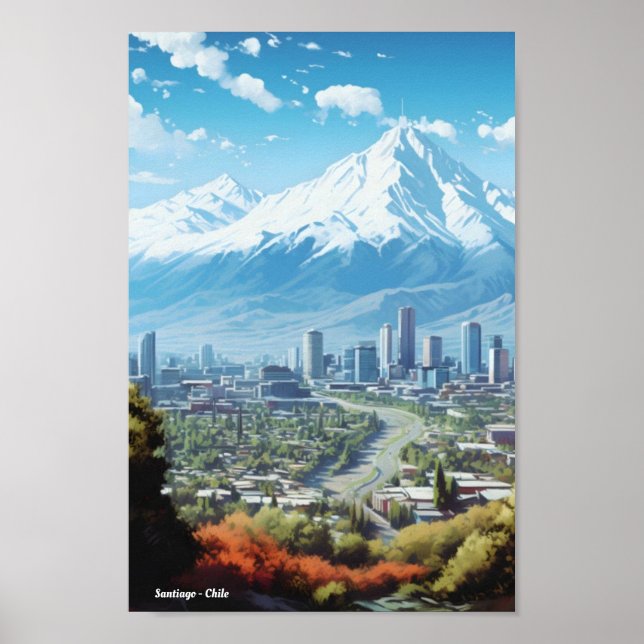 Póster Viaje de Santiago de Chile (Frente)