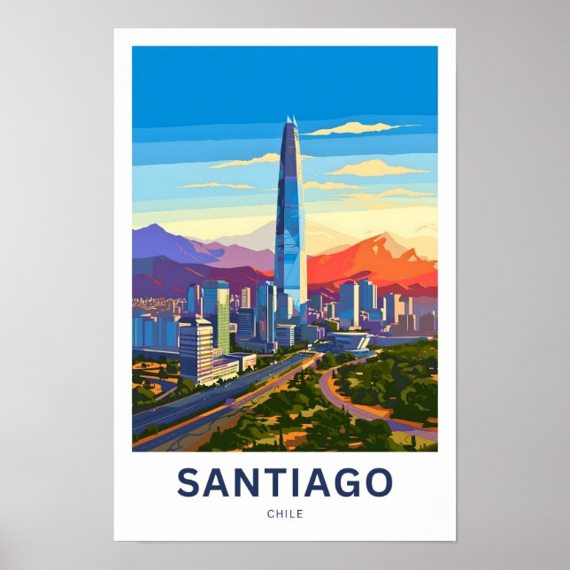 Póster Viaje de Santiago de Chile (Frente)