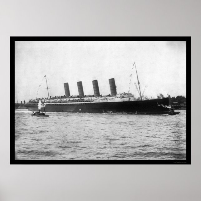 Póster Viaje de soltera de la Lusitania 1907 (Frente)
