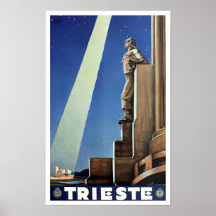Póster Viaje de Trieste Italia vintage